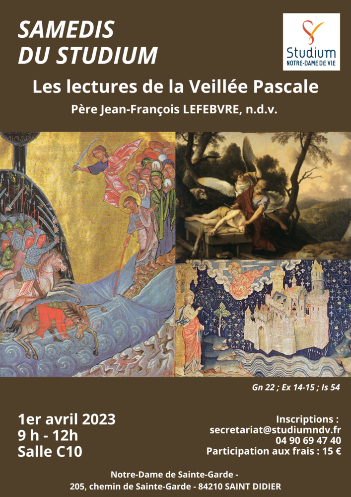 Samedi du Studium : "Les lectures de la Veillée Pascale"