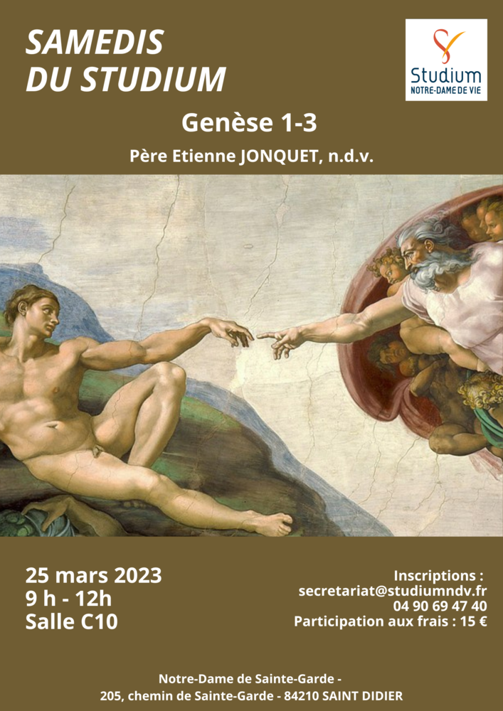 Samedi du Studium : "Genèse 1-3"