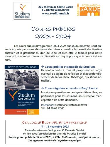 Cours publics du Studium