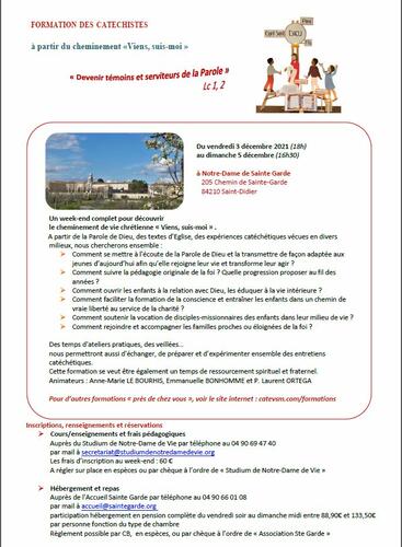 FORMATION DES CATECHISTES &agrave; partir du cheminement &laquo;Viens, suis-moi &raquo;